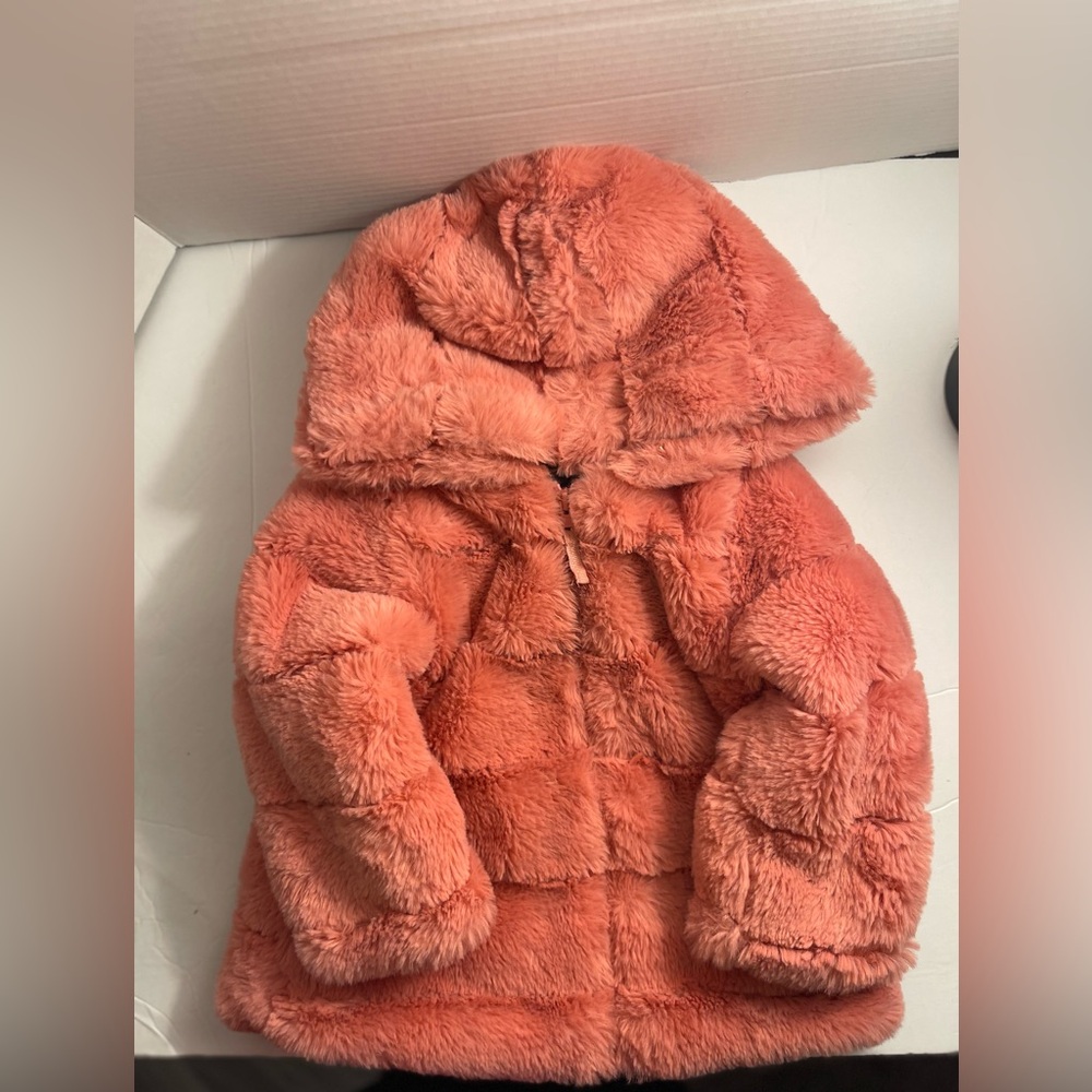 Little Me Faux Fur Coat/Jacket for Girls size 18M pink